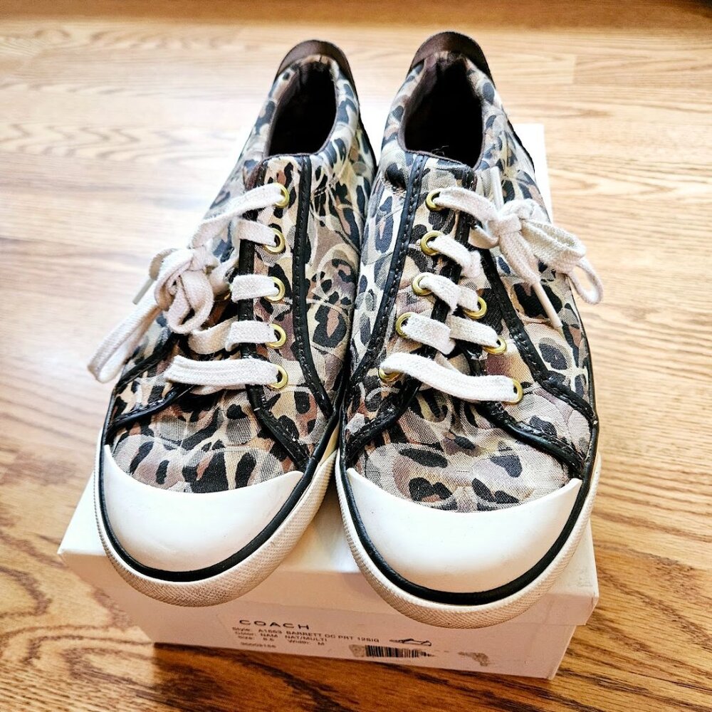 COACH Barrett Leopard Print Sneakers - Size 8.5